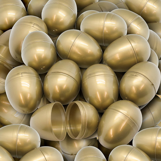 Empty Plastic Easter Eggs 2-1/3" Gold (100 PACK)