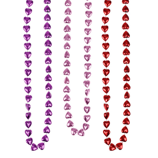 Bead Hearts 12mm 48" 3 Colors (DZ)