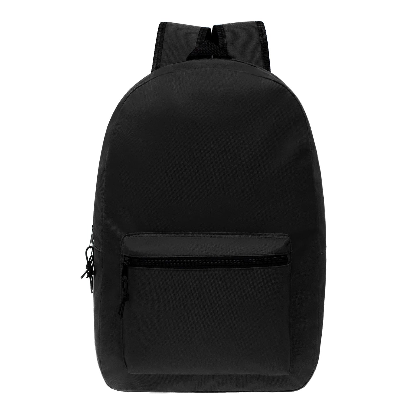 17" Kids Basic Wholesale Backpack in Black - Bulk Case of 24