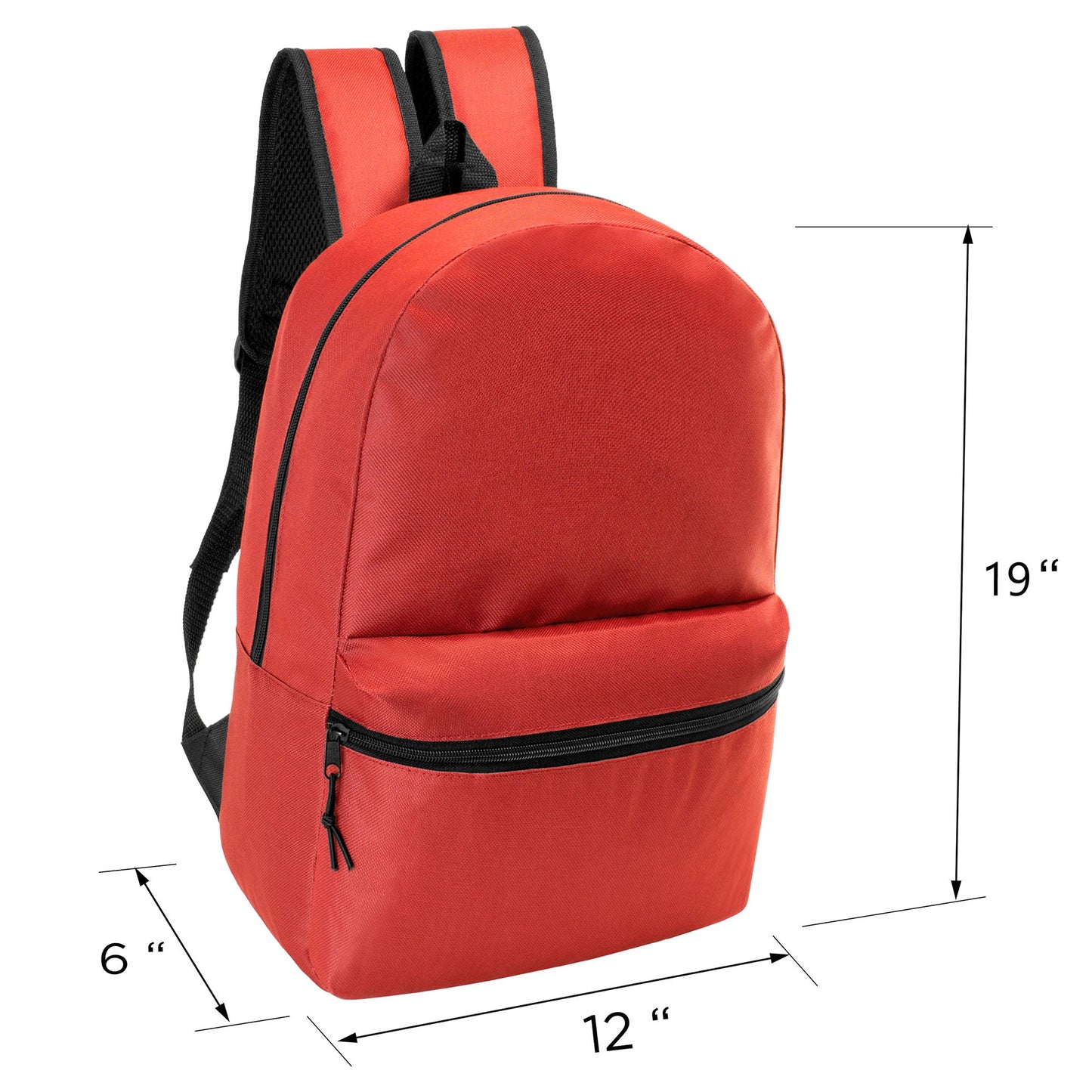 12 Basic 18.5" Backpacks in 12 Assorted Colors & Your Choice of 12 Bulk Hygiene Kits - Wholesale Care Package: Homeless, Emergency, Charity