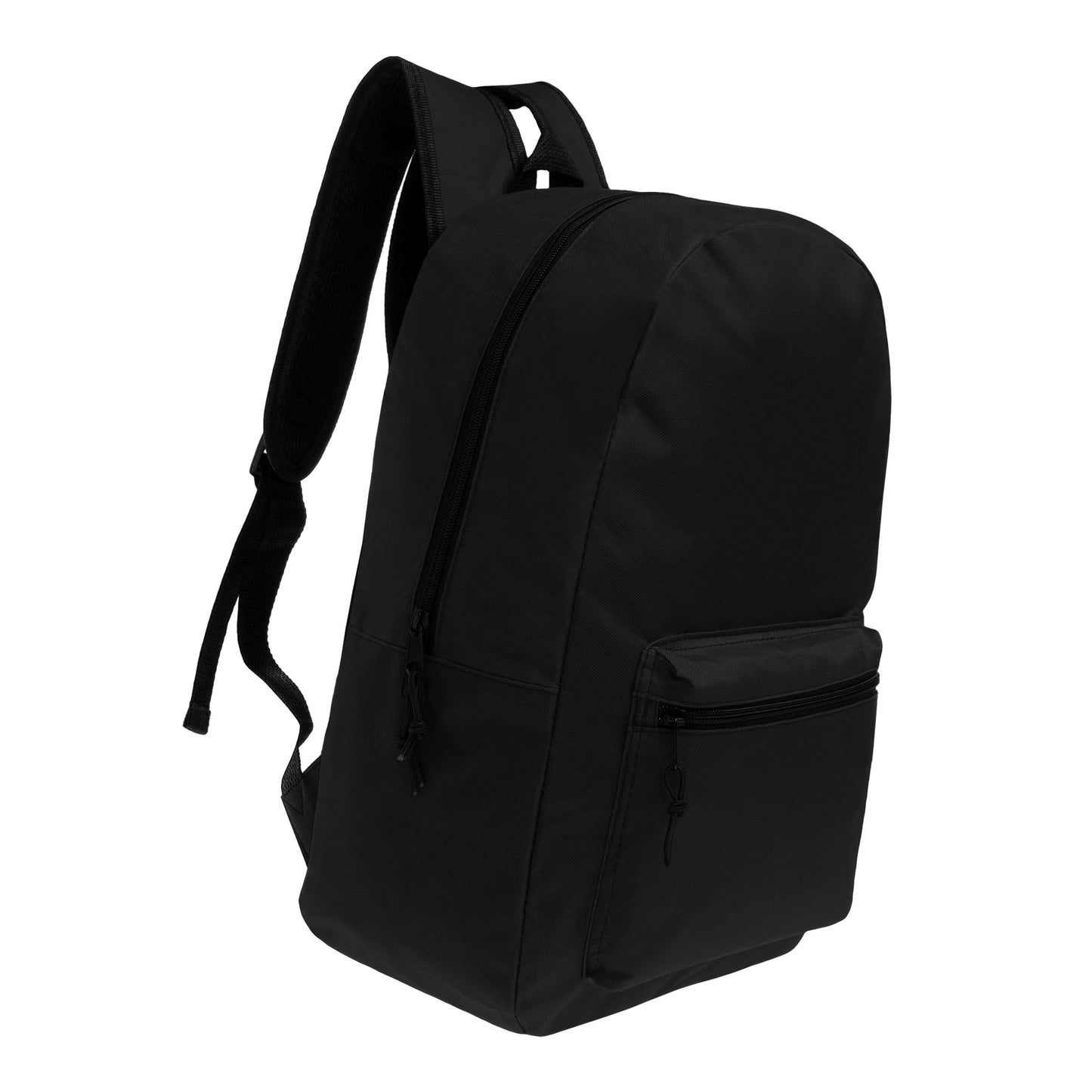 17" Kids Basic Wholesale Backpack in Black - Bulk Case of 24