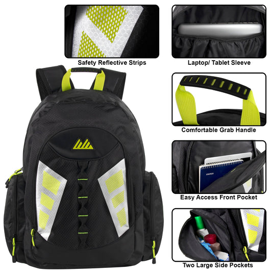 Mountain Edge Multi-Pocket Reflective Backpack 19 Inch Wholesale