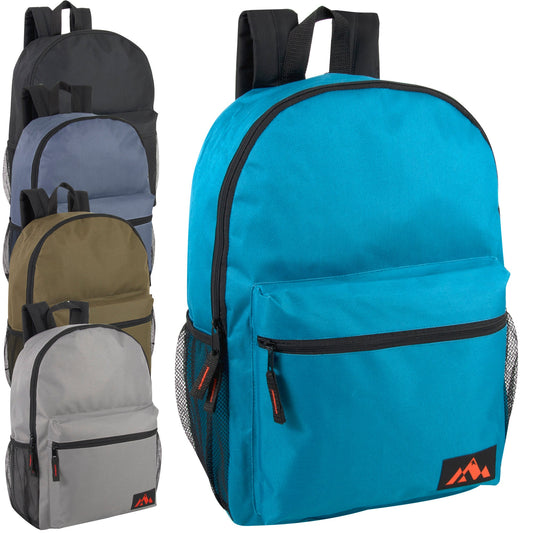 18 Inch Trailmaker Boy's Backpack with Side Mesh Pocket Assorted