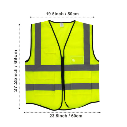 Deluxe Adult High Visibility Safety Vest With Clear ID Pocket