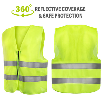 Adult Zippered High Visibility Safety Vest Wholesale Bulk USA