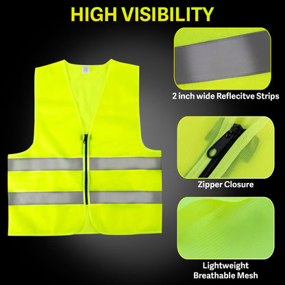 Adult Zippered High Visibility Safety Vest Wholesale Bulk USA