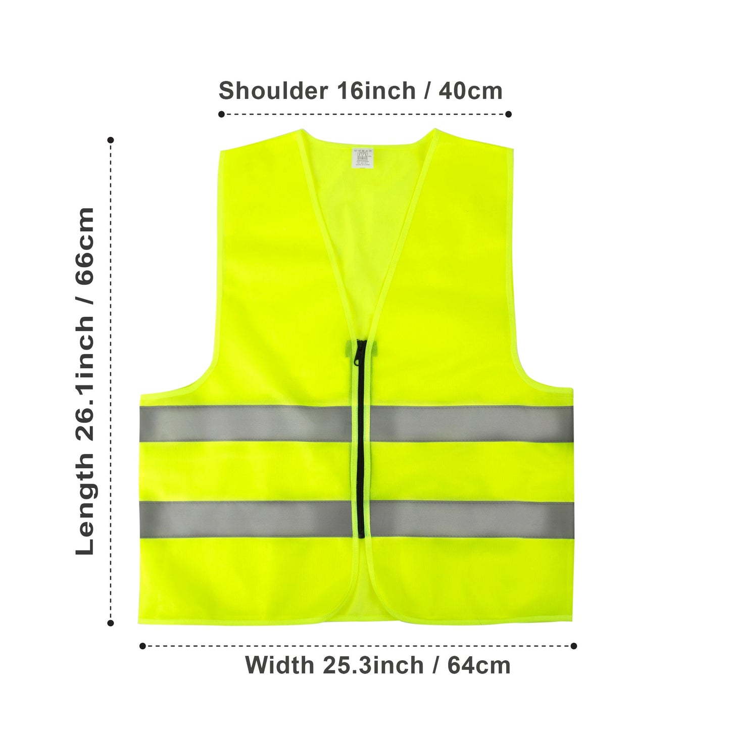 Adult Zippered High Visibility Safety Vest Wholesale Bulk USA