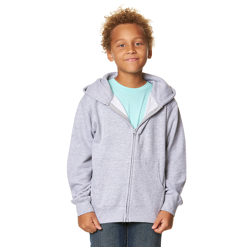 "Youth Matching Zipper Hoodie - Comfort Fleece Zip-Up Jacket"