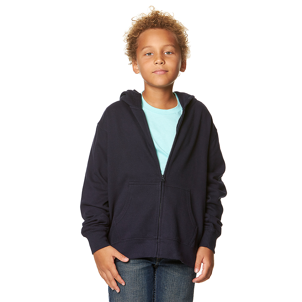 "Youth Matching Zipper Hoodie - Comfort Fleece Zip-Up Jacket"