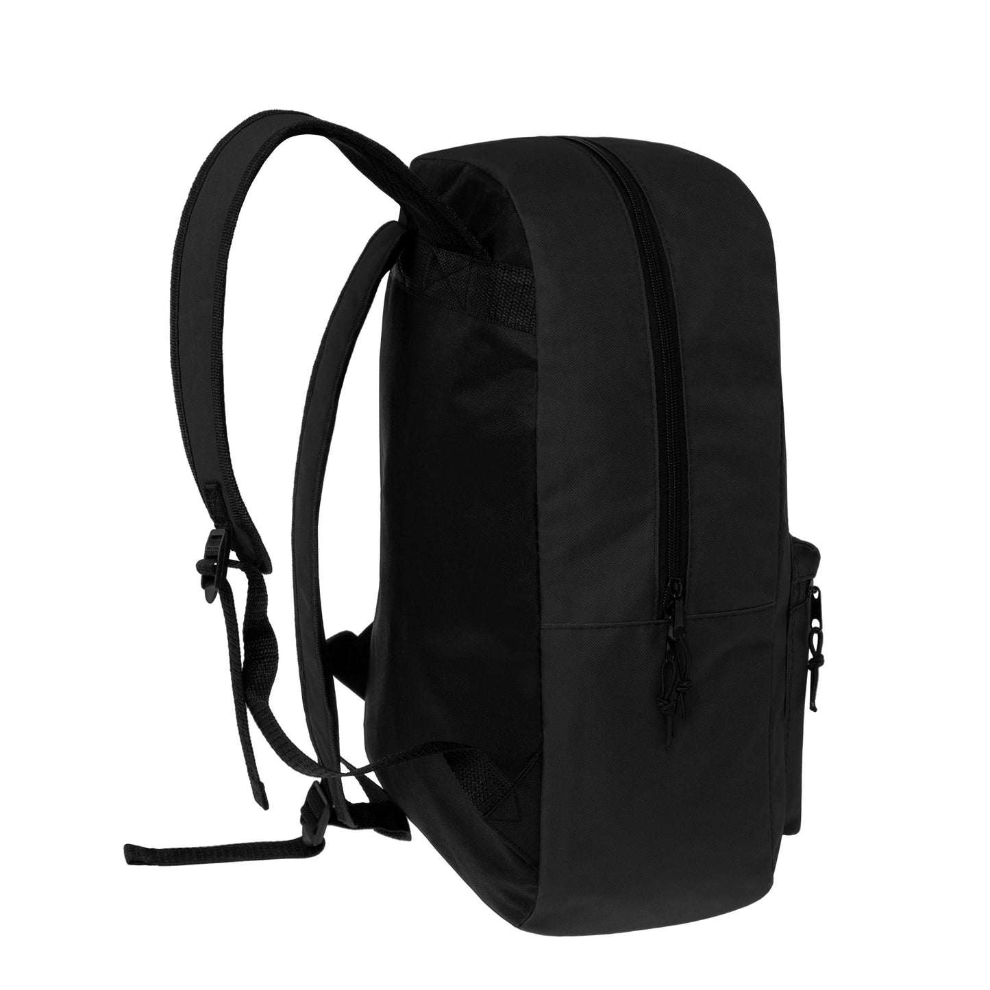 17" Kids Basic Wholesale Backpack in Black - Bulk Case of 24