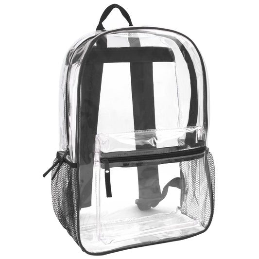 Wholesale Classic 17 Inch Clear Backpack - Black