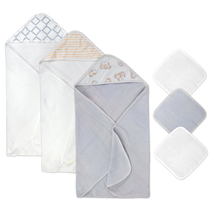 6 Piece Hooded Baby Bath Towel  Sets Wholesale Bulk USA