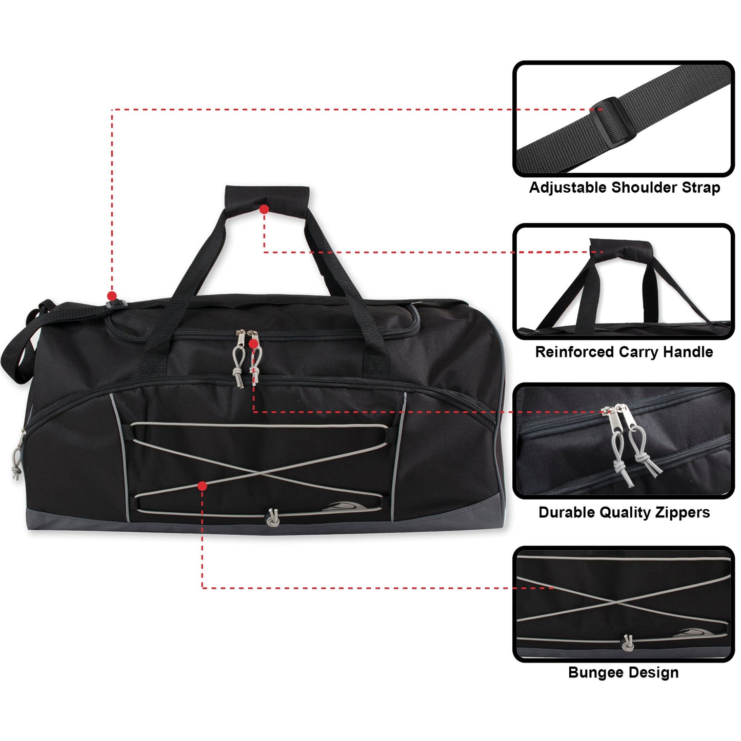 Trailmaker 26 Inch Bungee Duffel Bag Wholesale