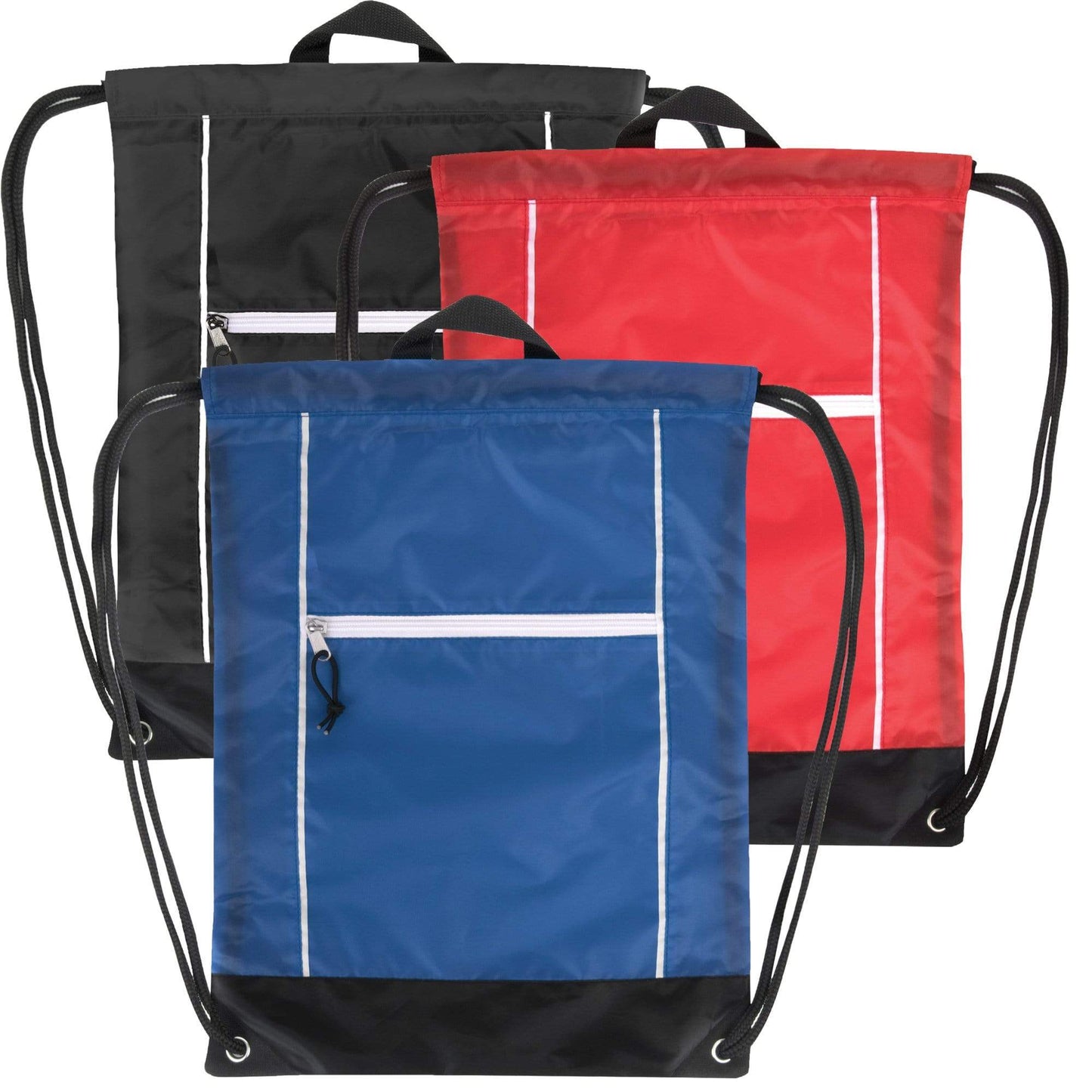 18 Inch Front Zippered Drawstring Backpack Assortment NoveltiesMart Wholesale