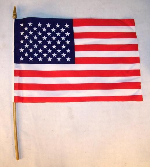 American 6 x 9 Inch Cloth Flag on a Stick - Patriotic Flag for Display