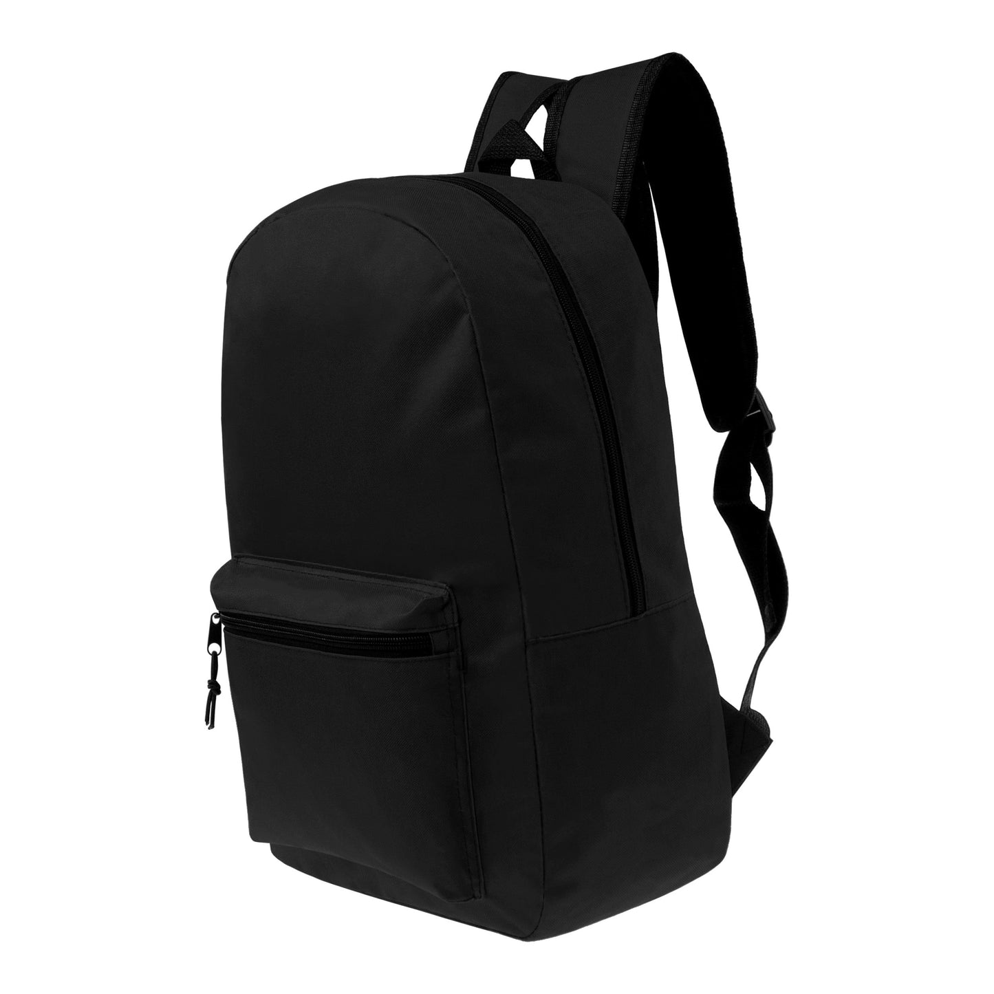 17" Kids Basic Wholesale Backpack in Black - Bulk Case of 24