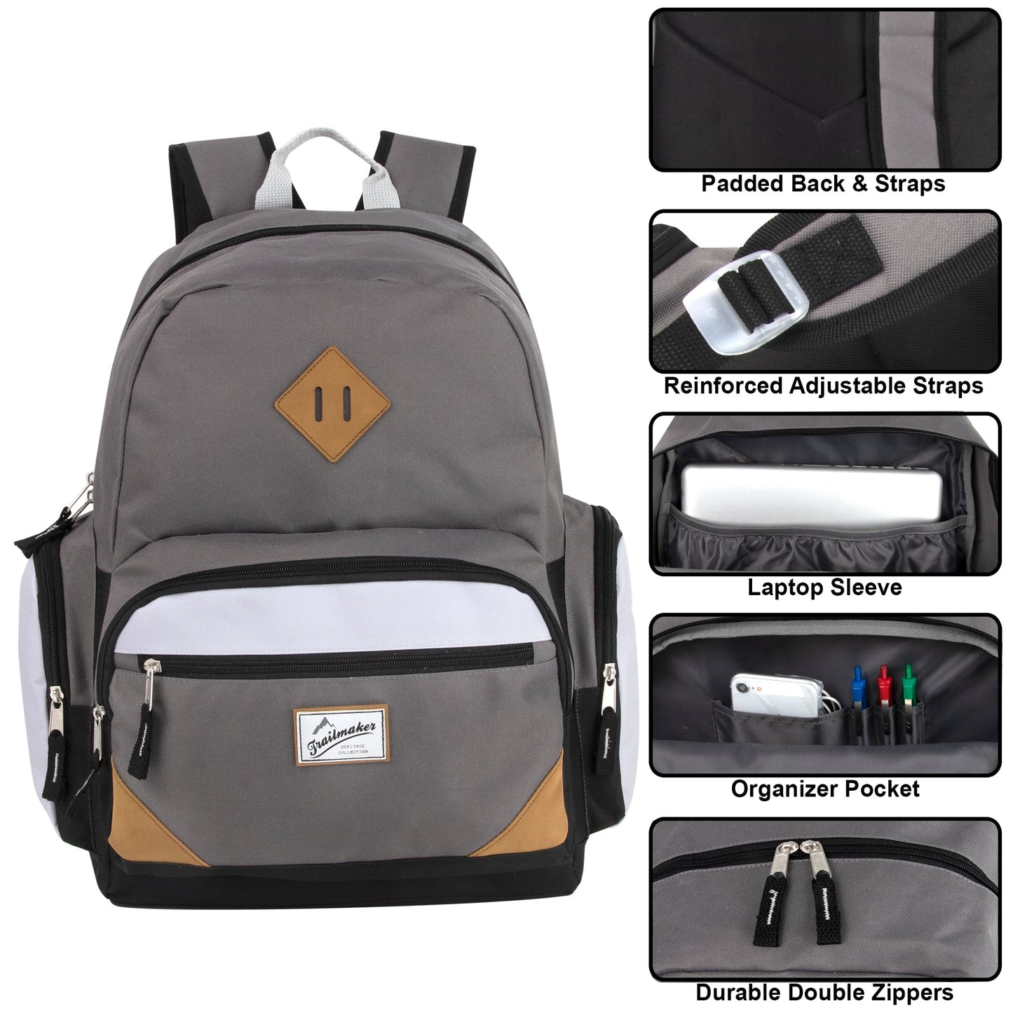 Duo Compartment Backpack with 30-Piece School Supply Kit Set