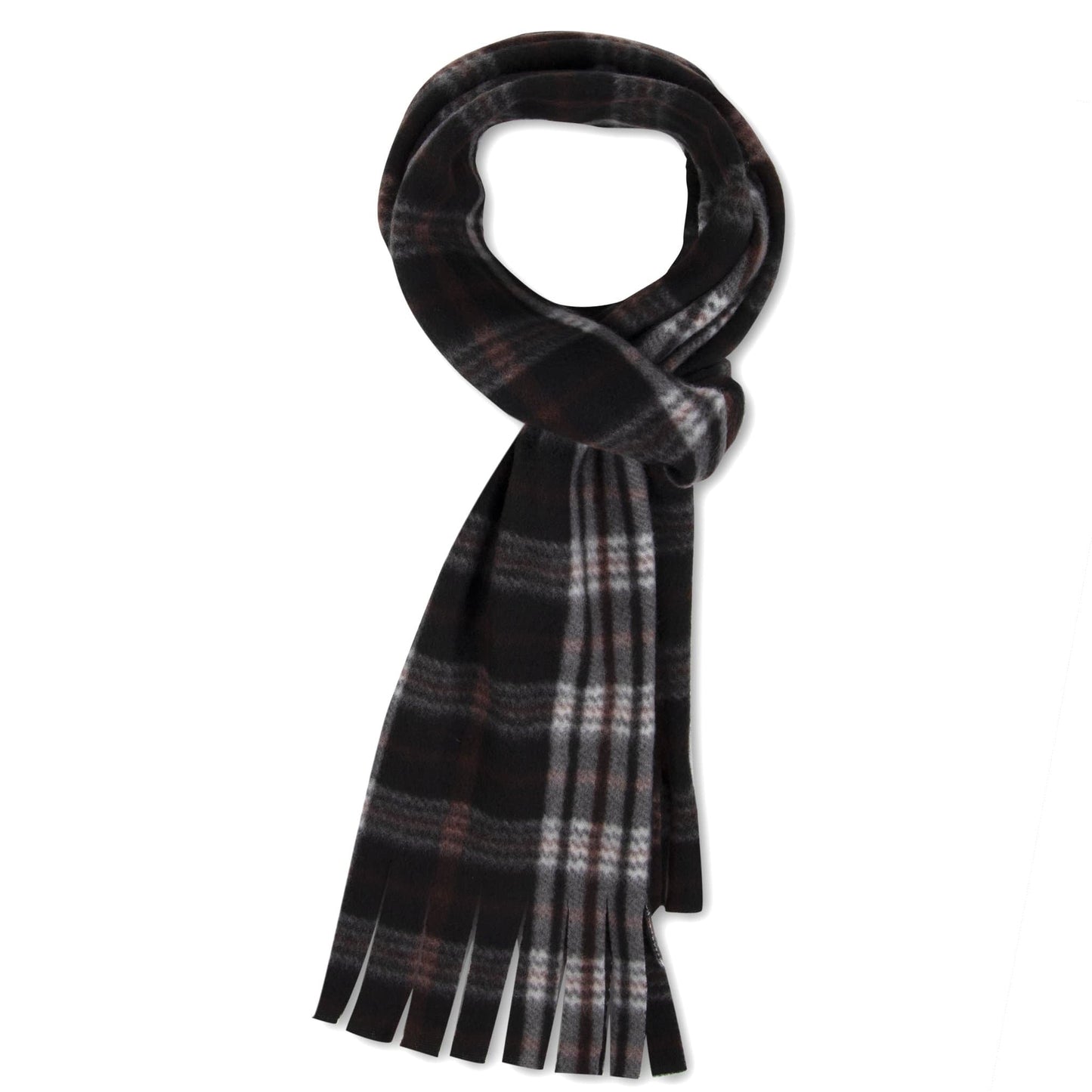 Adult Fleece Scarves With Fringe - Plaid Assortment Wholesale