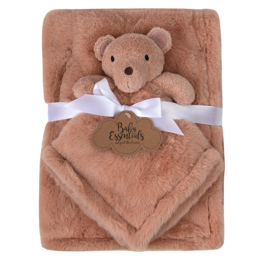 Baby 2 Piece Set Fleece Blankets 36" x 30" & Snuggler - Bear