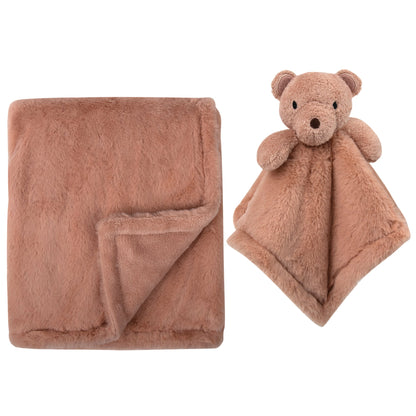 Baby 2 Piece Set Fleece Blankets 36" x 30" & Snuggler - Bear