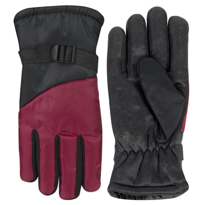 Adult Winter Color Block Gloves - 5 Assorted Wholesale