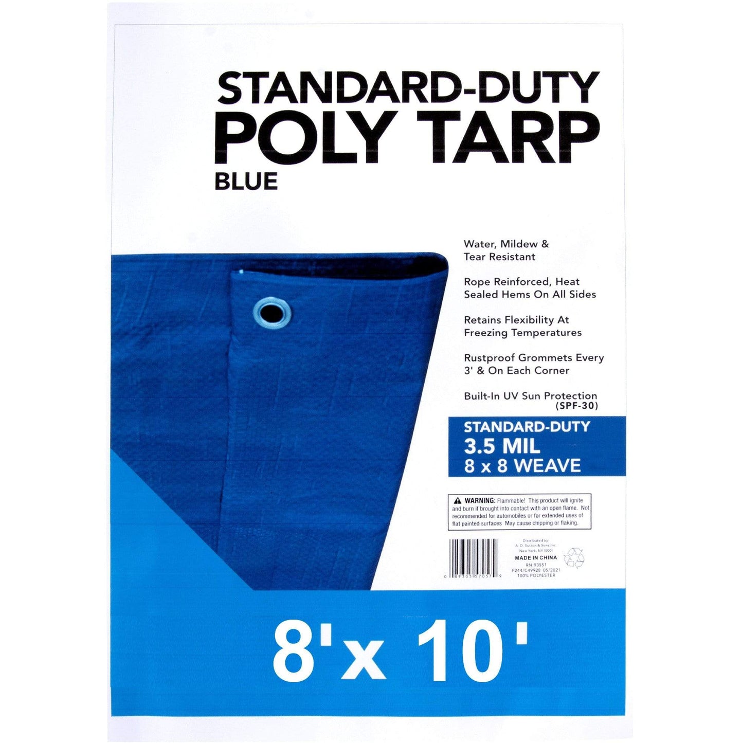 Wholesale Blue Poly Tarps - 8' X 10'