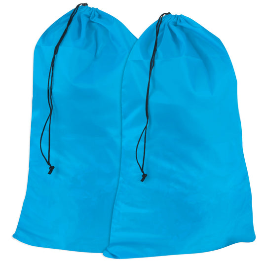 Drawstring Laundry Bag 2-Pack - Blue Wholesale