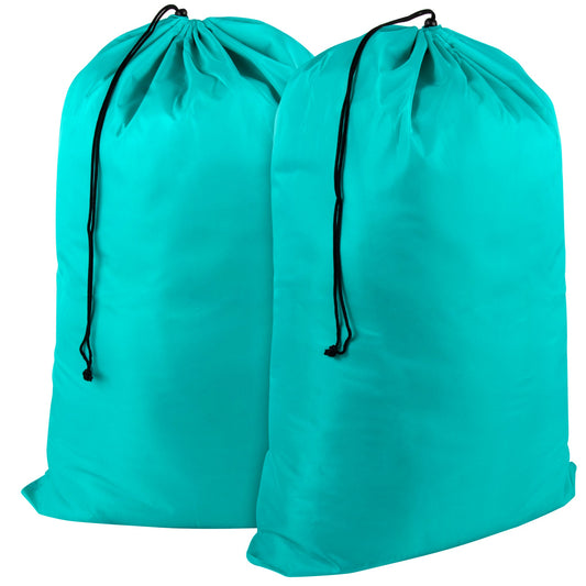 Drawstring Laundry Bag 2-Pack - Turquoise Wholesale