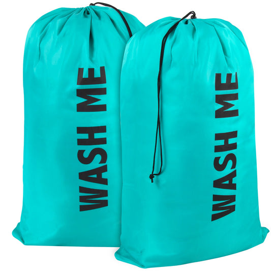 Graphic Drawstring Laundry Bag 2-Pack - Turquoise NoveltiesMart Wholesale