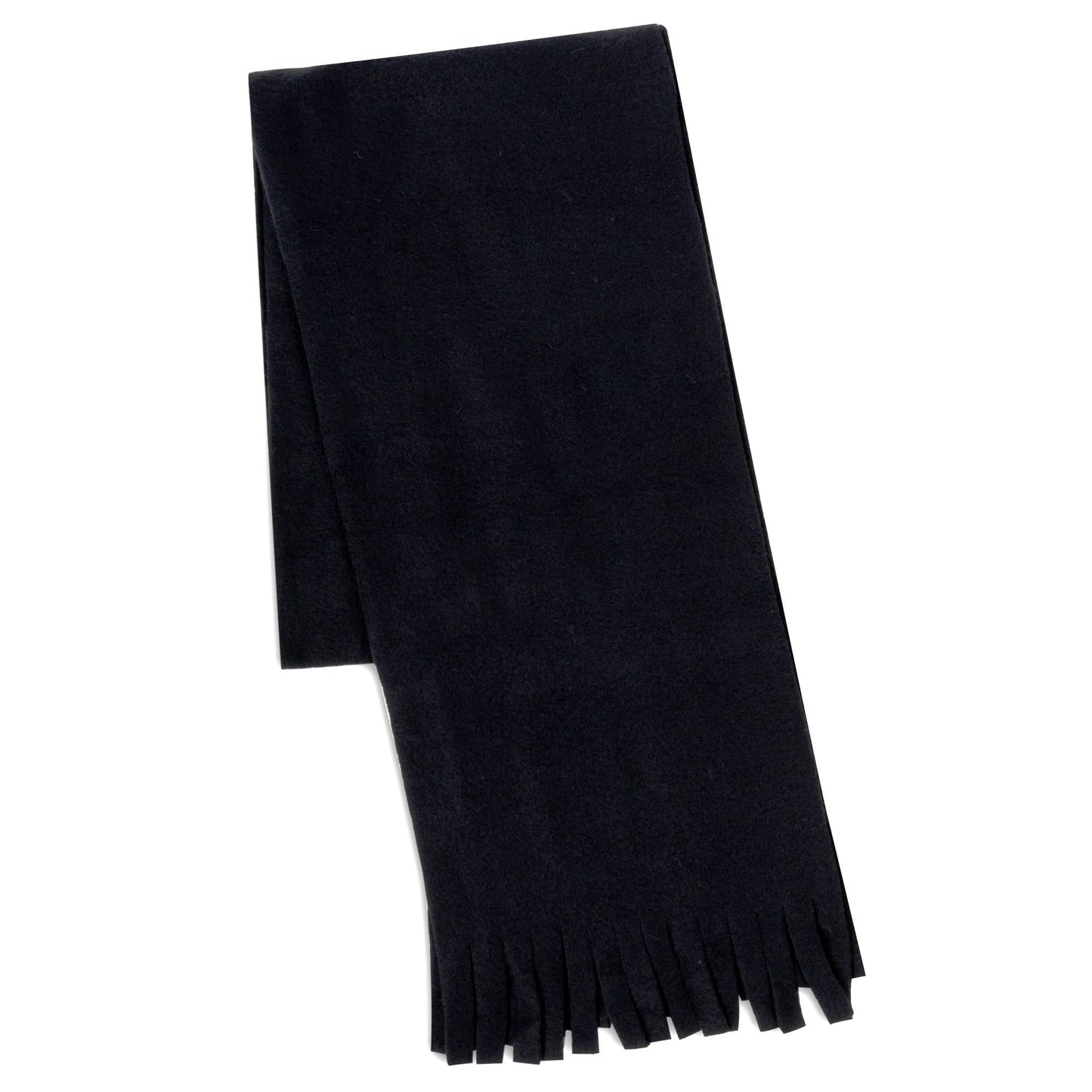 Wholesale Adult Fleece Scarves 60" x 8" With Fringe - Black Only