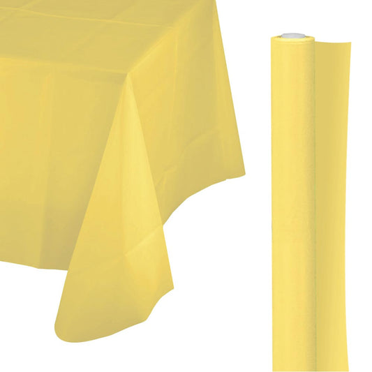 Plastic Table Cover Roll 40" x 100' Light Yellow