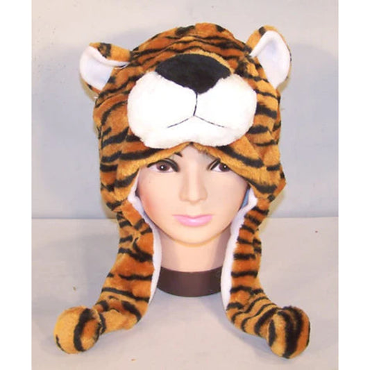 Orange Tiger Plush Animal Hats for Women - Wholesale