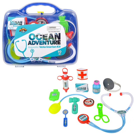 10-Piece Aquatic Veterinarian Kit - Pretend Play Vet Set for Kids