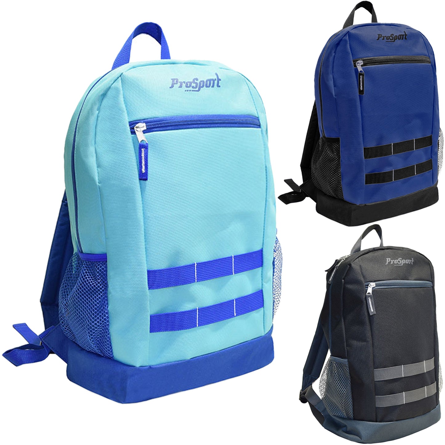 17" Wholesale Back to School Backpacks in Assorted Colors - Bulk Case of 24 Bookbags