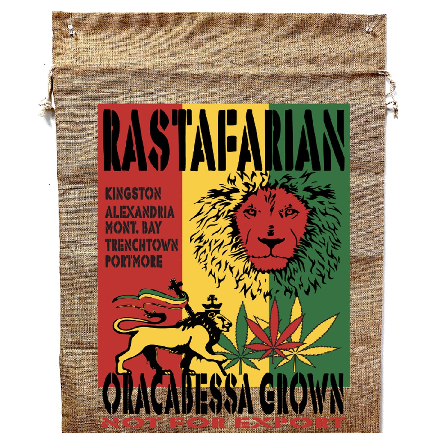 Rasta Brand Marijuana Burlap Bag Wholesale - NoveltiesMart.com Wholesale