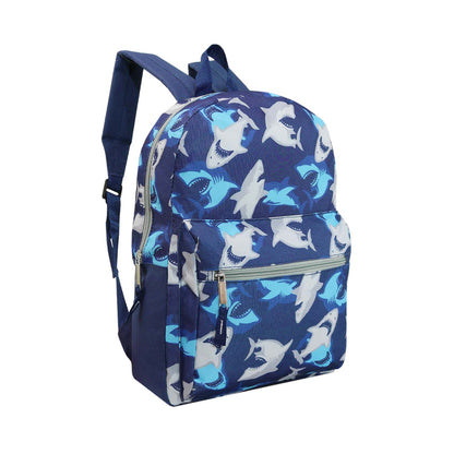 15" Kids Basic Wholesale Backpack in 4 Assorted Prints - Bulk Case of 24