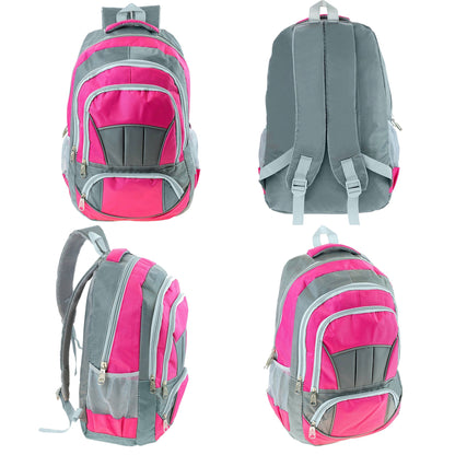 19" Premium Wholesale Backpack in 8 Assorted Colors - Bulk Case of 24