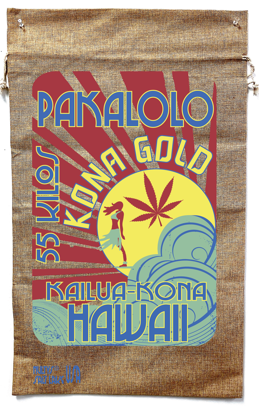 Hawaiian Kona Gold Marijuana Burlap Bag