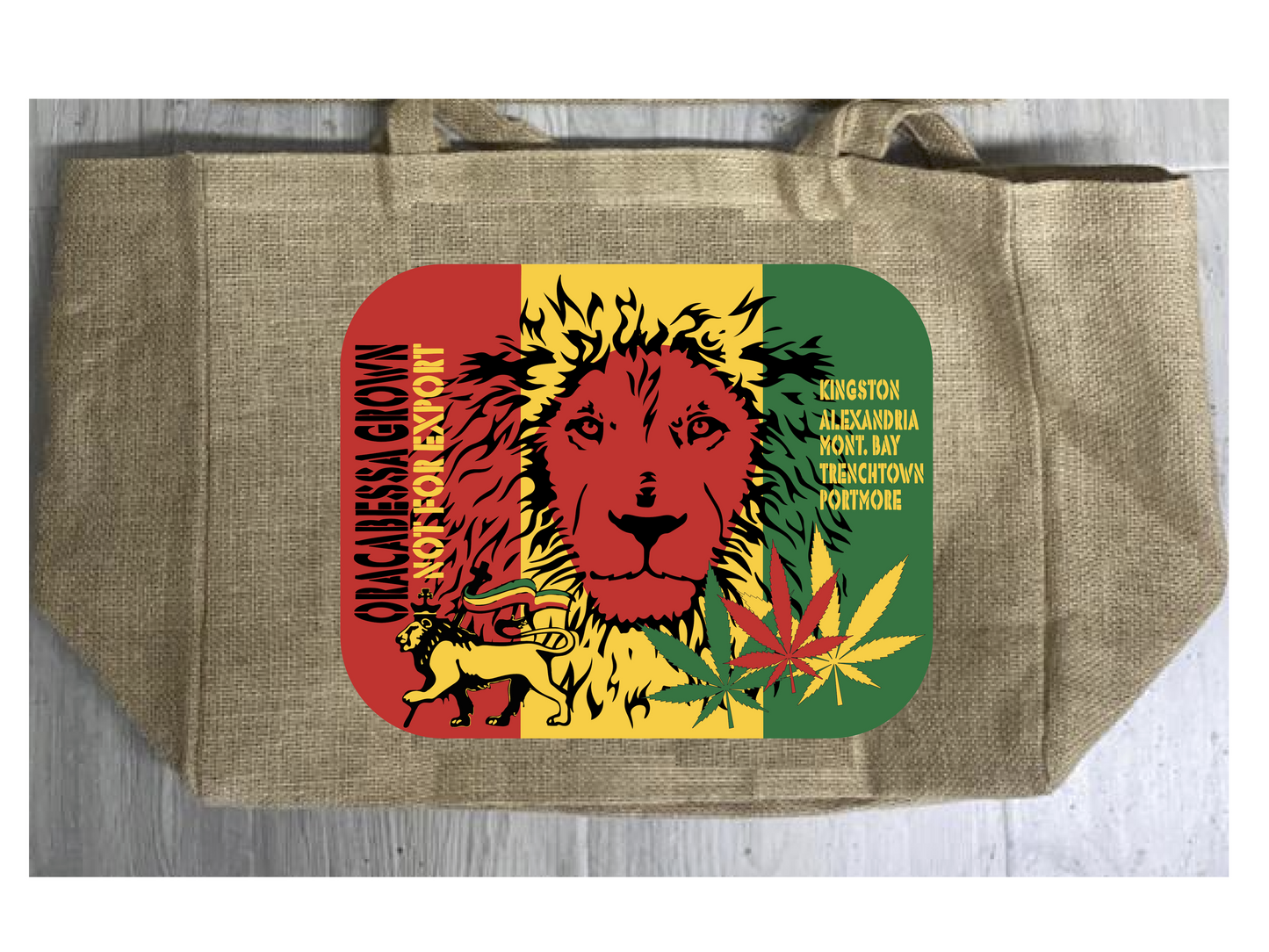 Rasta Brand Marijuana Burlap Tote Bag – Durable and Stylish