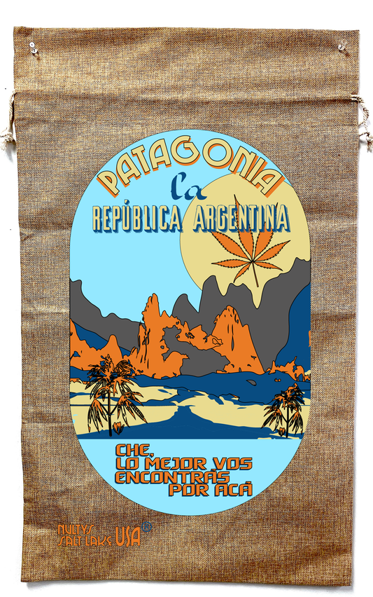 Patagonia Argentina Marijuana Burlap Bag with Drawstring