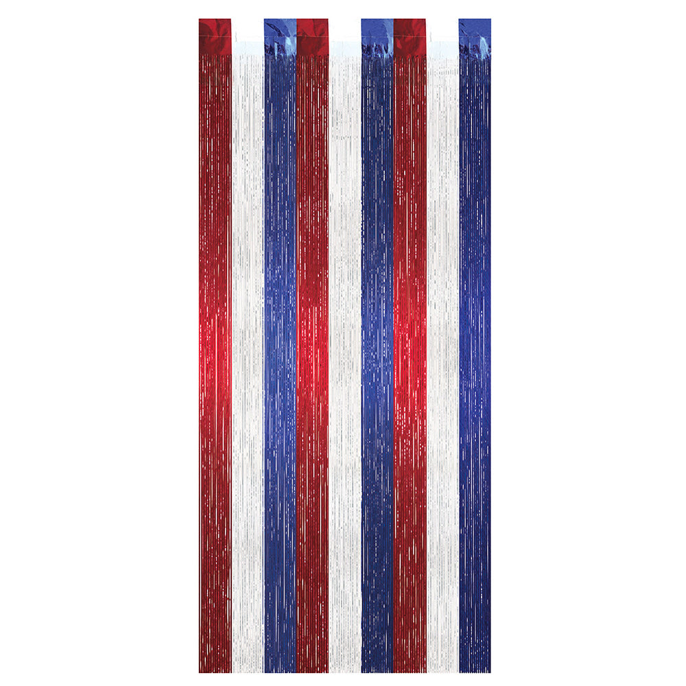 Red, White & Blue Mylar Curtain 8' x 3'