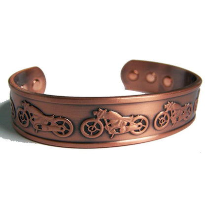 Motorcycle Bikes Biker Pure Copper Six Magnet Cuff Bracelet - NoveltiesMart.com Wholesale