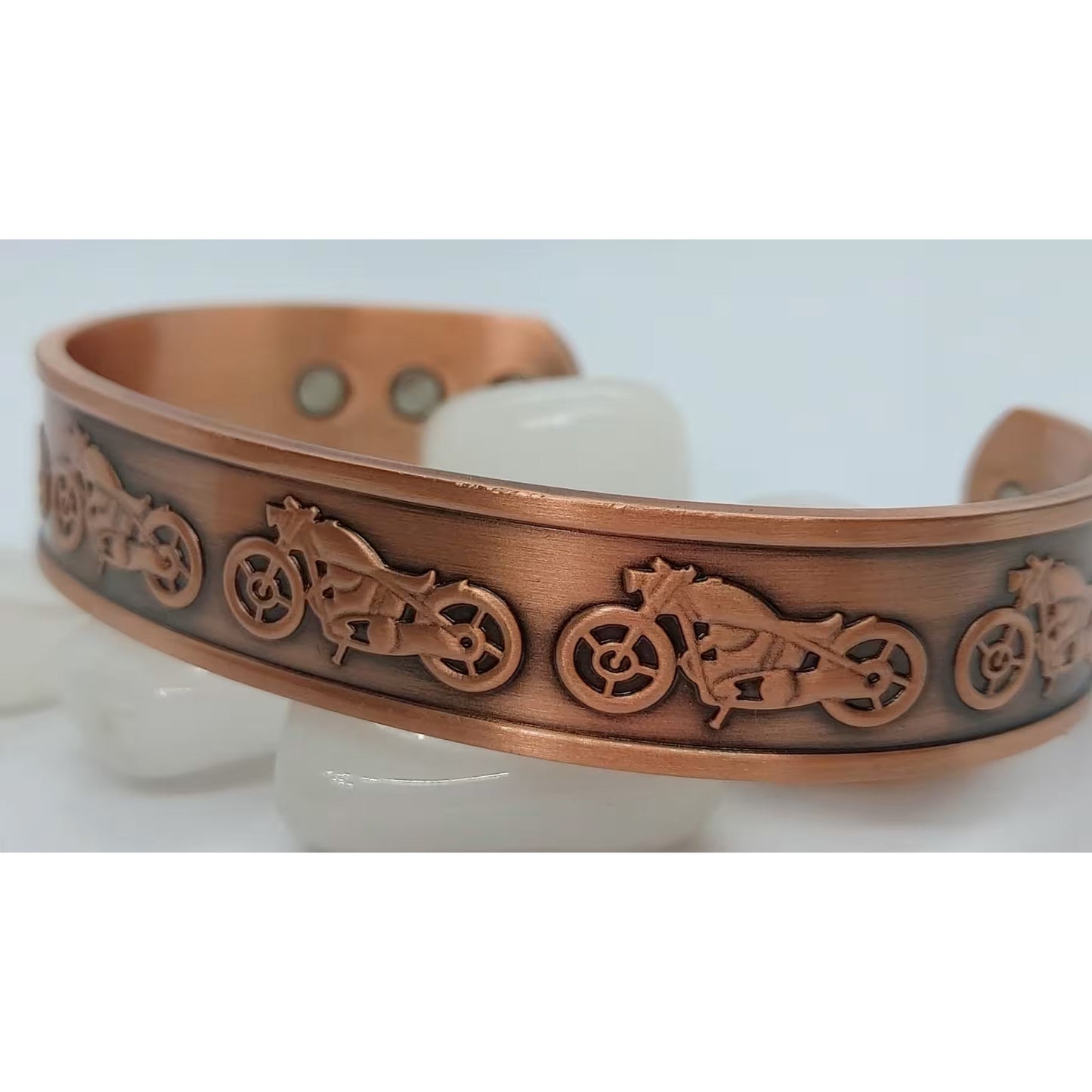 Motorcycle Bikes Biker Pure Copper Six Magnet Cuff Bracelet - NoveltiesMart.com Wholesale