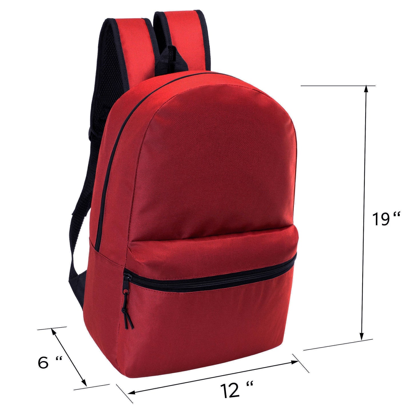 12 Basic 18.5" Backpacks in 6 Assorted Colors & Your Choice of 12 Bulk Hygiene Kits - Wholesale Care Package: Homeless, Emergency, Charity