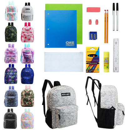 Wholesale Backpacks for Students and 12 Bulk School Supply Kits