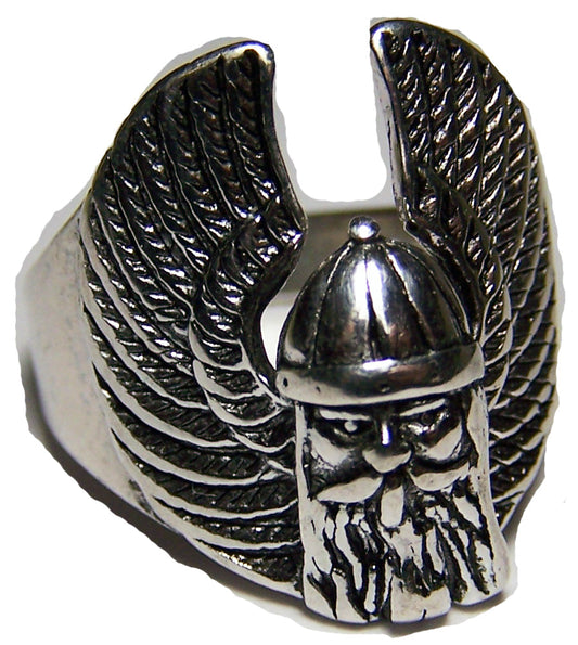 Viking Wings Biker Ring - Sterling Silver Plated, Durable High-Quality Design