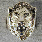 Lion Head Deluxe Silver Biker Ring - Sterling Silver Plated, High-Quality USA-Made