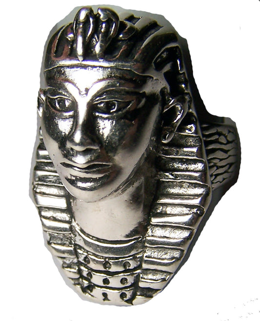 Pharaoh Tomb Deluxe Biker Ring – Sterling Silver Plated