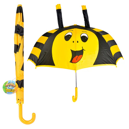 28” Bee Umbrella - Smiling Bumble Bee Design with Antenna