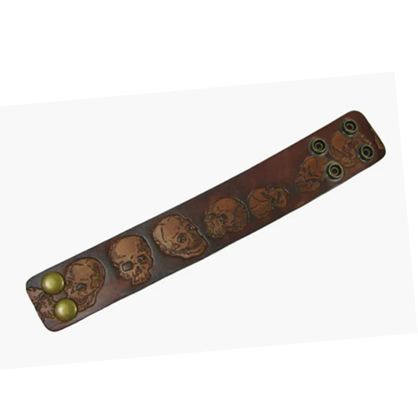 Skull Brown Leather Cuff Bracelet Wholesale - NoveltiesMart.com Wholesale